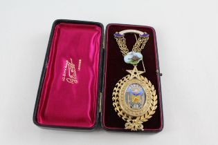 Boxed Hallmarked Silver Masonic Jewel inc. Festina Lente Lodge (52g) // Boxed Hallmarked Silver