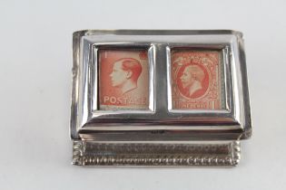 Antique Edwardian 1903 Birmingham Sterling Silver Double Stamp Box (69g) // Maker - Unidentifiable