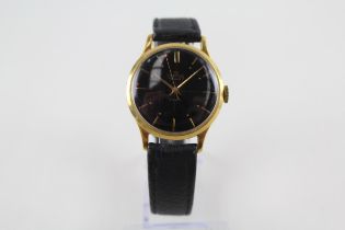 SMITHS DE LUXE Gents Vintage Black Cross Hairs Dial WRISTWATCH Hand-wind WORKING // SMITHS DE LUXE