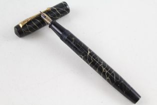 Vintage CONWAY STEWART No.266 Black Fountain Pen w/ 14ct Gold Nib WRITING // Dip Tested & WRITING In