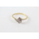 18ct gold & platinum old cut diamond dress ring (2.4g) Size O