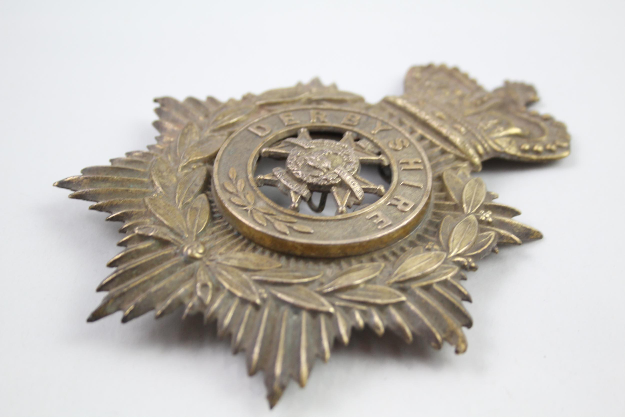 Victorian Military Helmet Plate with Derbyshire Centre Badge // Victorian Military Helmet Plate with - Image 5 of 8