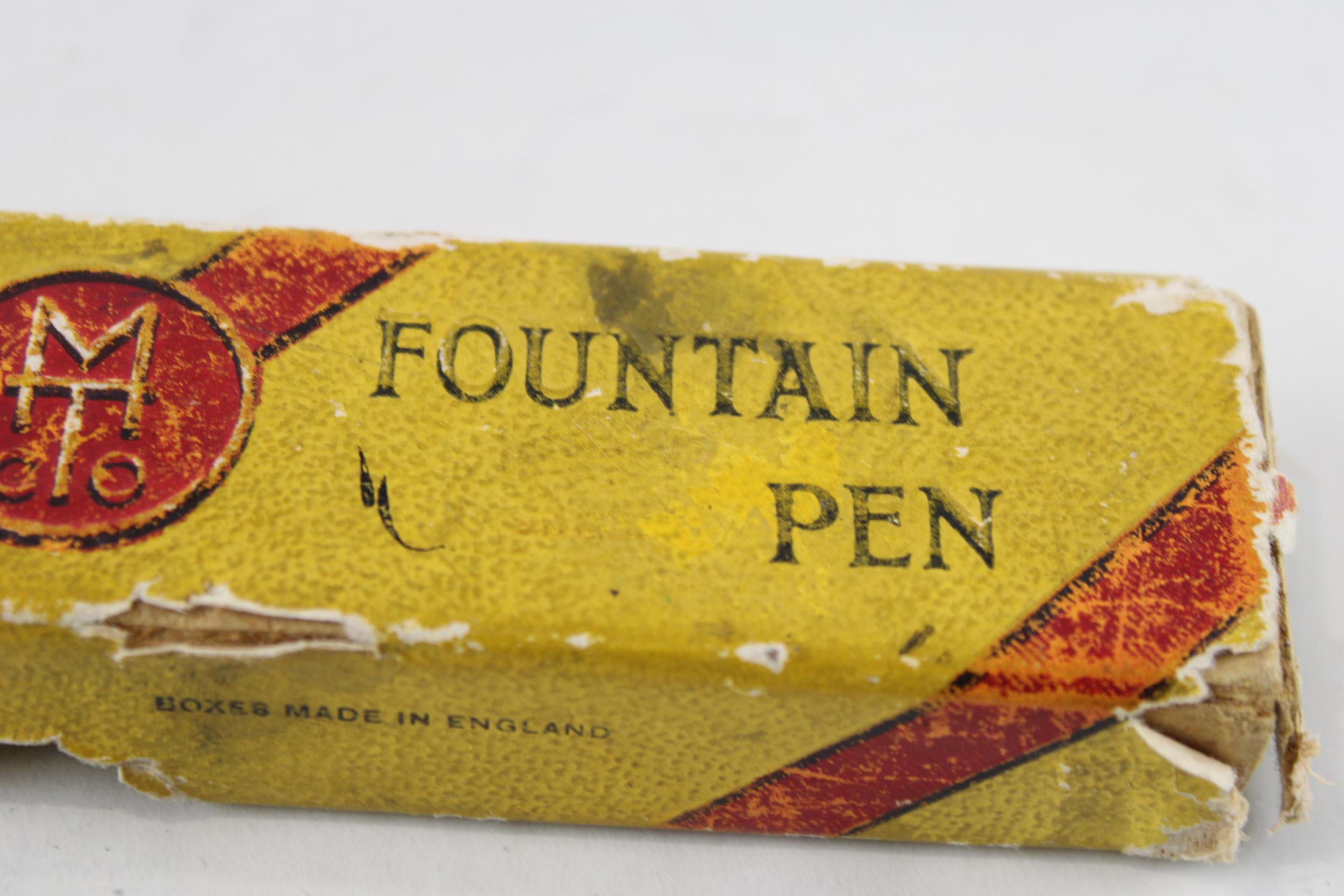 Vintage MABIE TODD Swan Pen Gold Plated Fountain Pen w/ 14ct Gold Nib WRITING // w/ Box Dip Tested & - Image 7 of 7