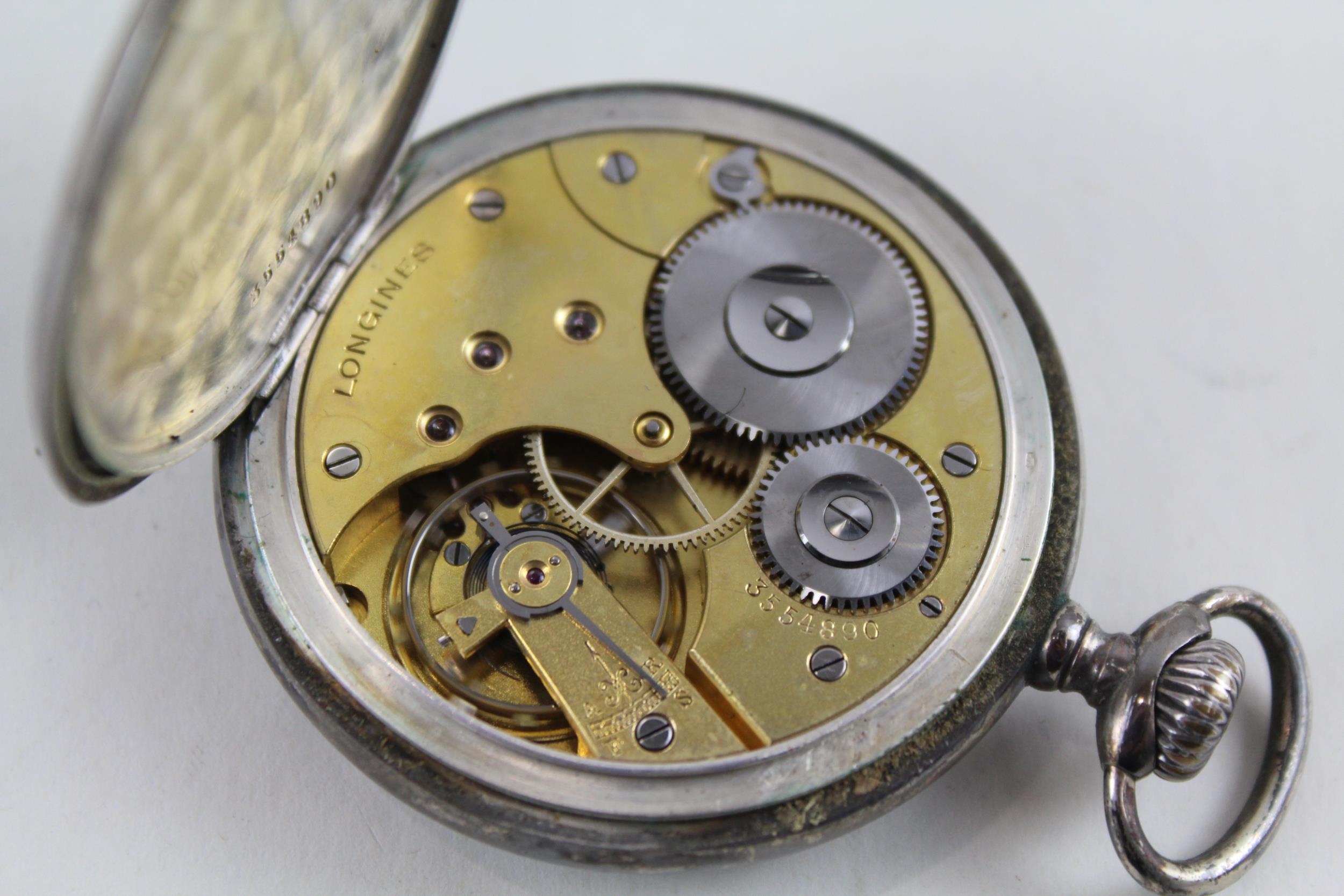 LONGINES Sterling Silver Military Interest Presentation Pocket Watch WORKING // LONGINES Sterling - Image 6 of 6