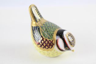 2002 Royal Crown Derby Blue Tit Bird Figurine / Paperweight MMV // Diameter - 10.2cm In previously