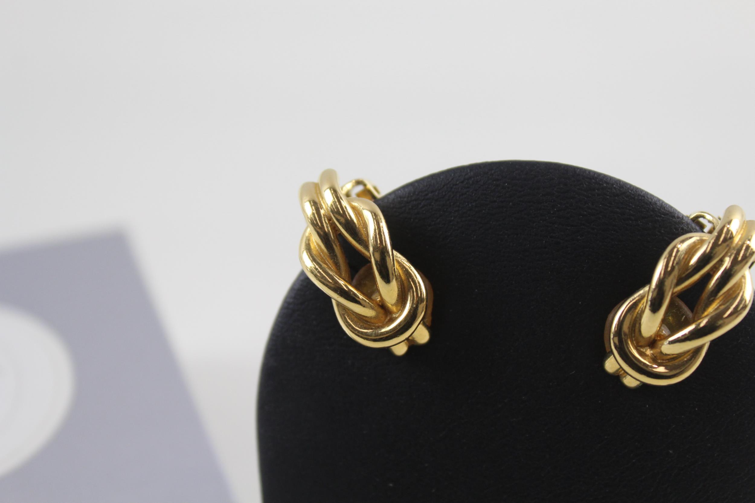 Pair of gold tone clip on earrings by designer Christian Dior w/ box (9g) - Image 3 of 6