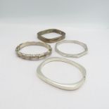 A selection of 4 silver hallmarked bracelets 59g