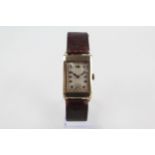 9ct Gold 'Tank' Cased Gents Antique WRISTWATCH Hand-wind WORKING // 9ct Gold 'Tank' Cased Gents