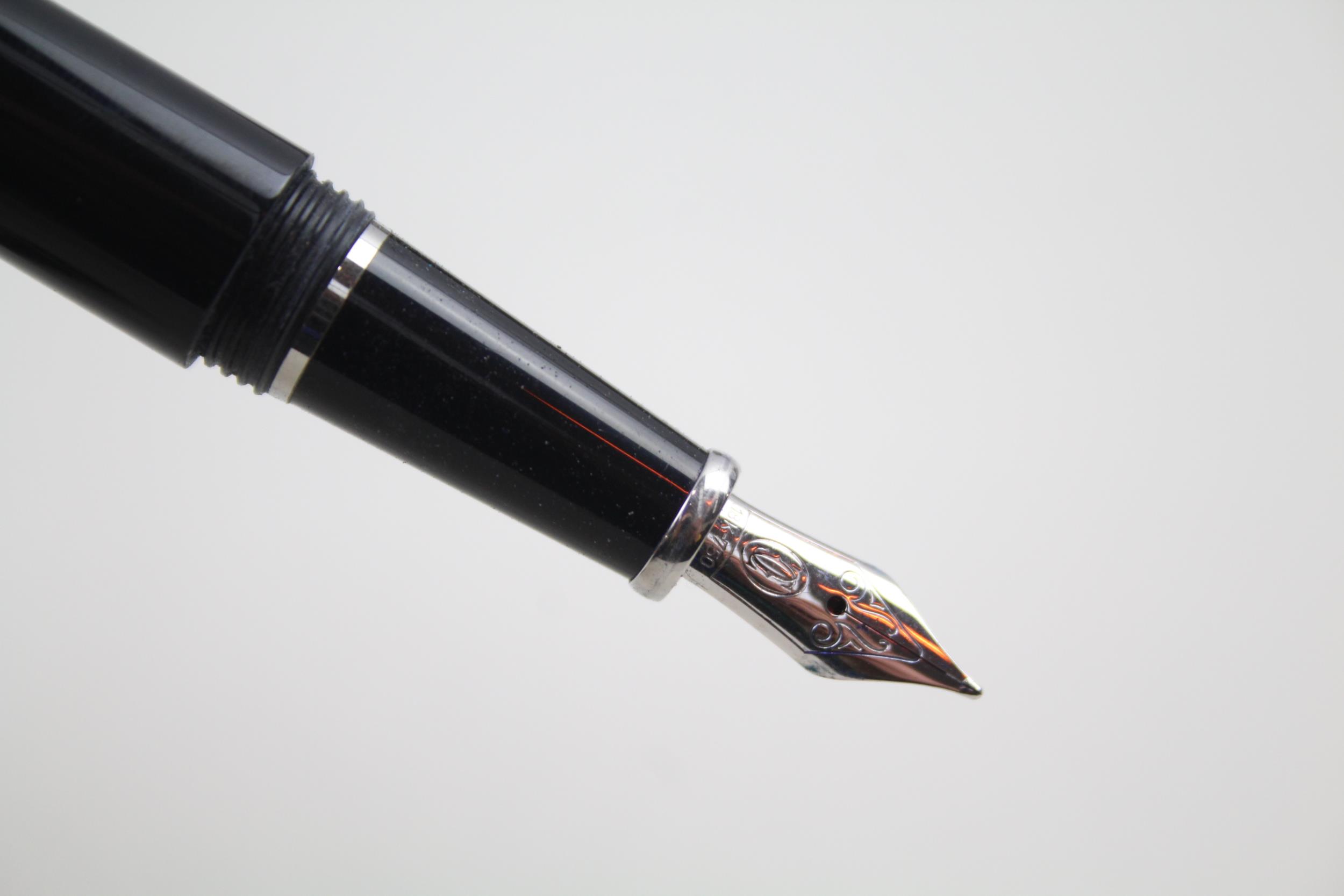 CARTIER Diabolo Black Cased Fountain Pen w/ 18ct White Gold Nib WRITING // Dip Tested & WRITING - Image 6 of 10