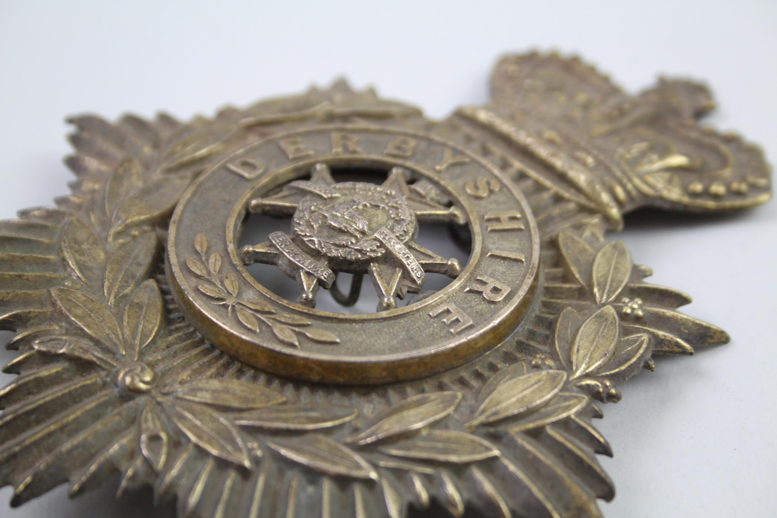 Victorian Military Helmet Plate with Derbyshire Centre Badge // Victorian Military Helmet Plate with - Image 6 of 8