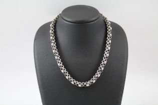 Silver antique fancy link chain necklace (26g)