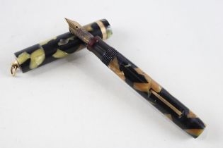 Vintage SHEAFFER Balance Black Yellow Fountain Pen w/ 14ct Lifetime Nib WRITING // Dip Tested &