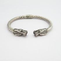 A dragon head 925 silver bracelet 28g