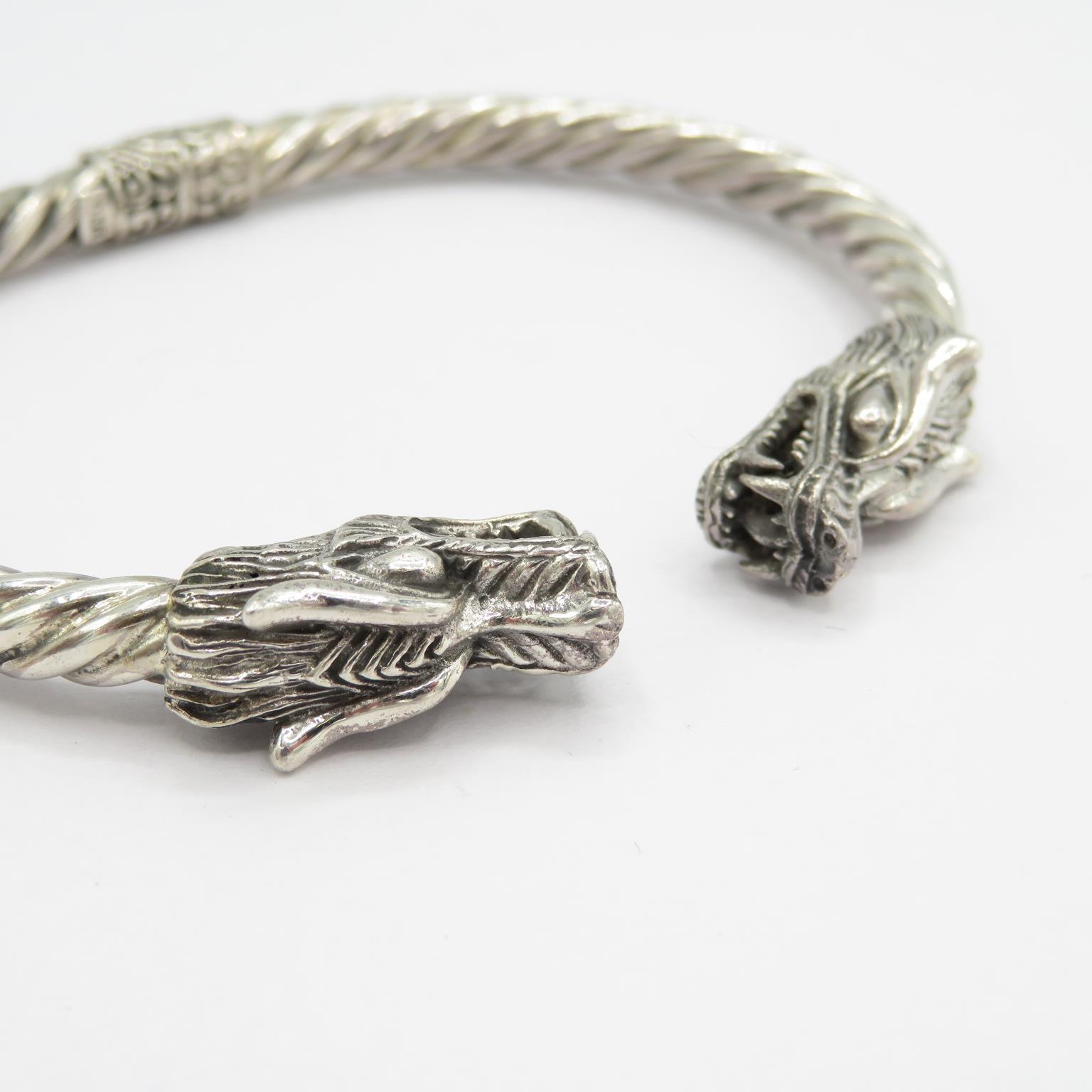 A dragon head 925 silver bracelet 28g - Bild 3 aus 5