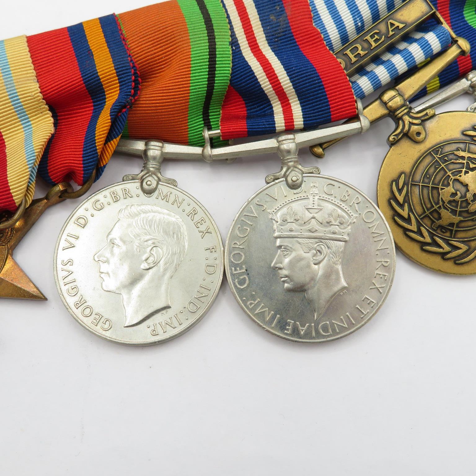 Selection of 7 medals all on one bar including Korea medal. - Image 4 of 7
