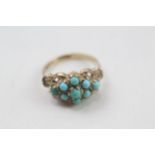 9ct gold turquoise dress ring (2.9g) Size M