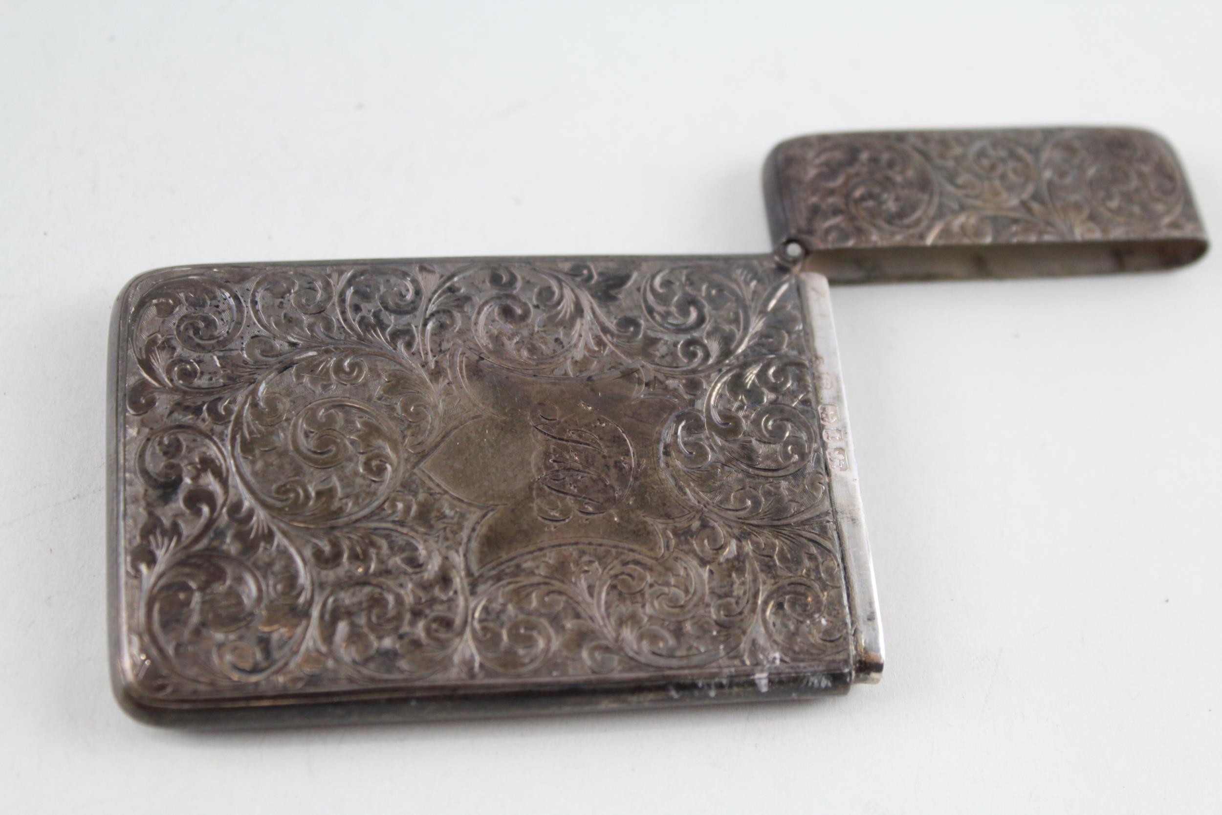 Antique Victorian 1893 Birmingham STERLING SILVER Calling Card Case (50g) // w/ Engraved Cartouche - Image 4 of 4