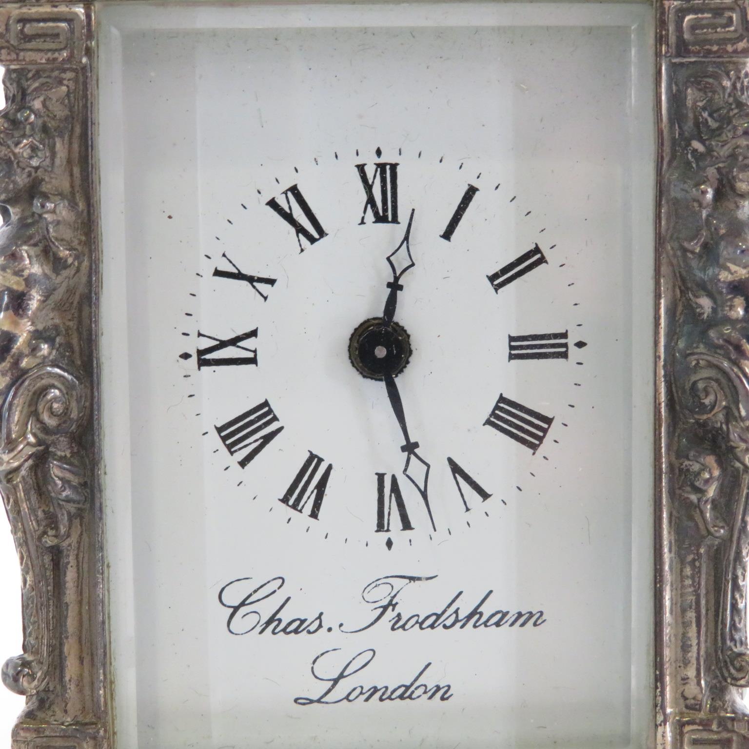A Charles Frodsham small sized carriage clock full London silver hallmarks. Fully running // - Image 2 of 6