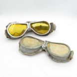 2 x snow goggles or flying goggles (military)