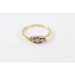 18ct gold diamond & platinum vintage dress ring (2.5g) Size R 1/2