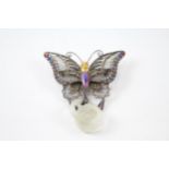 Silver filigree butterfly brooch (15g)