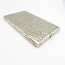 Silver 800 grade coin metal cigarette box measures 140mm x 80mm 195g //