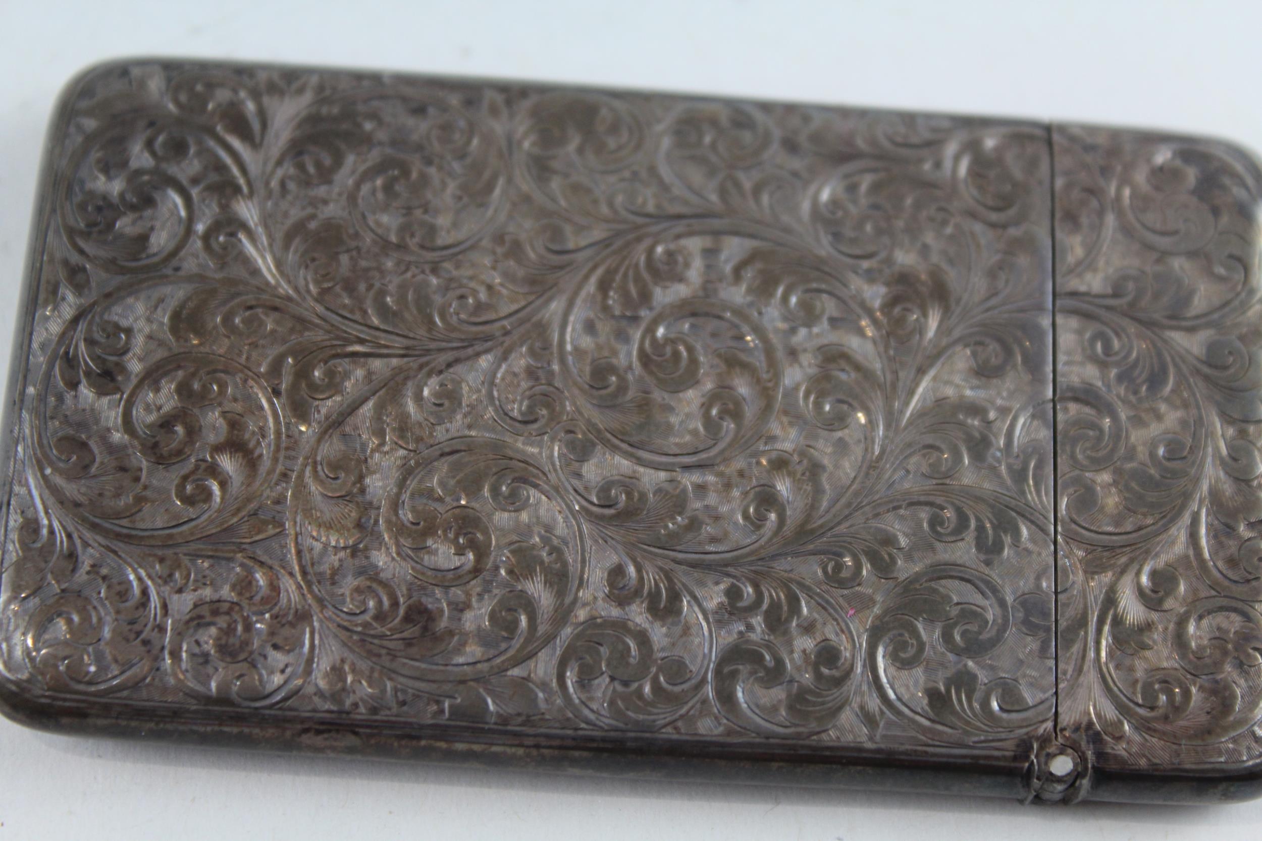 Antique Victorian 1893 Birmingham STERLING SILVER Calling Card Case (50g) // w/ Engraved Cartouche - Image 3 of 4