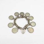 a silver coin bracelet 69.5g