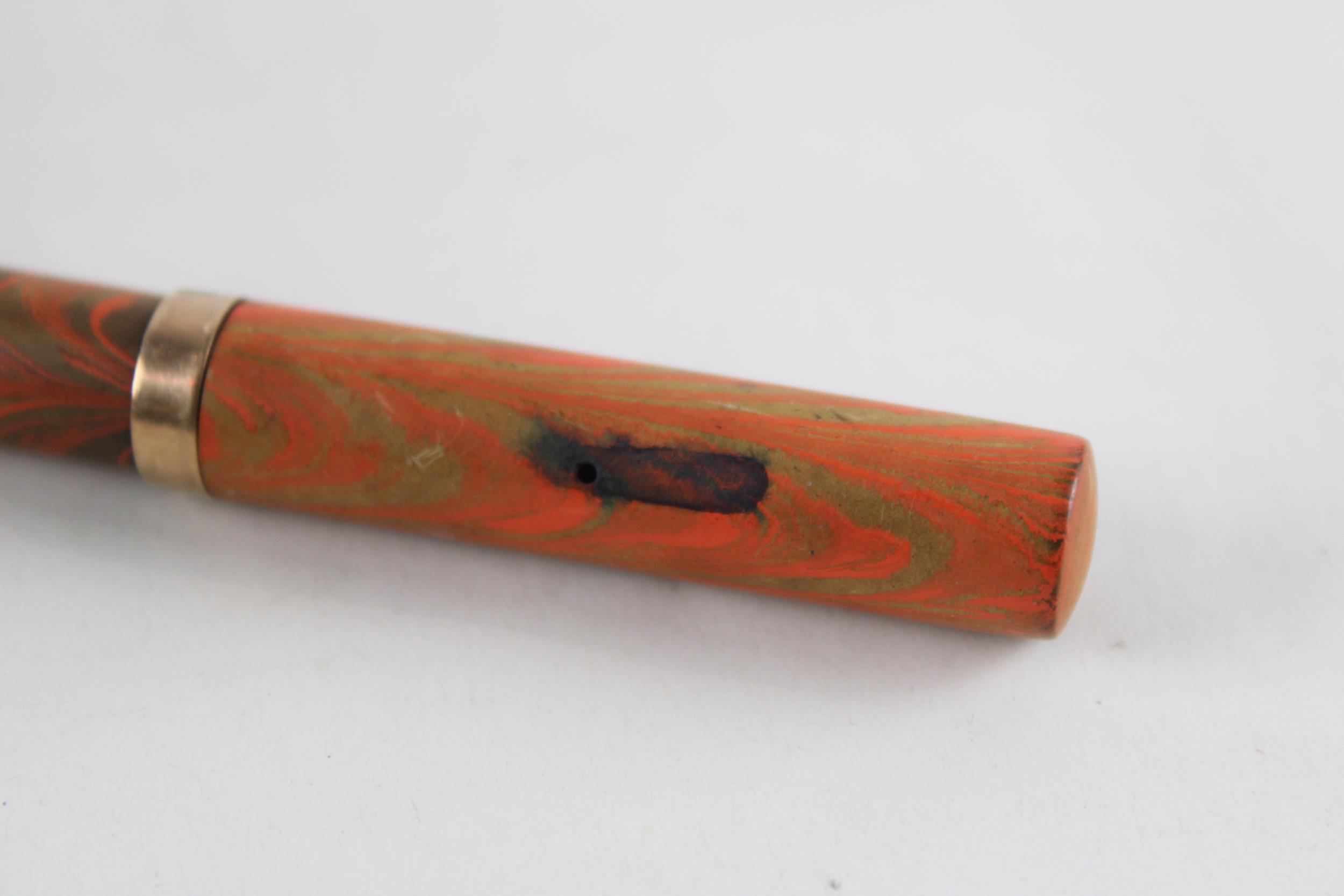 Vintage WATERMAN Light Wood Effect Fountain Pen w/ 14ct Nib, 9ct Banding WRITING // Dip Tested & - Image 6 of 6