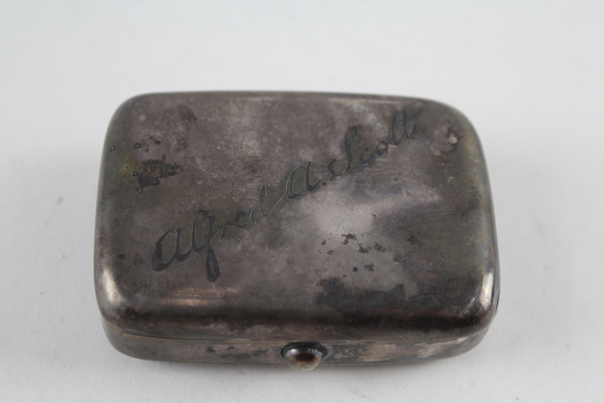 Antique Edwardian 1909 Birmingham Sterling Silver Snuff Box / Vesta Case (45g) // w/ Personal