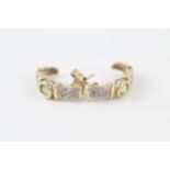 9ct gold peridot & diamond earrings (2.5g)