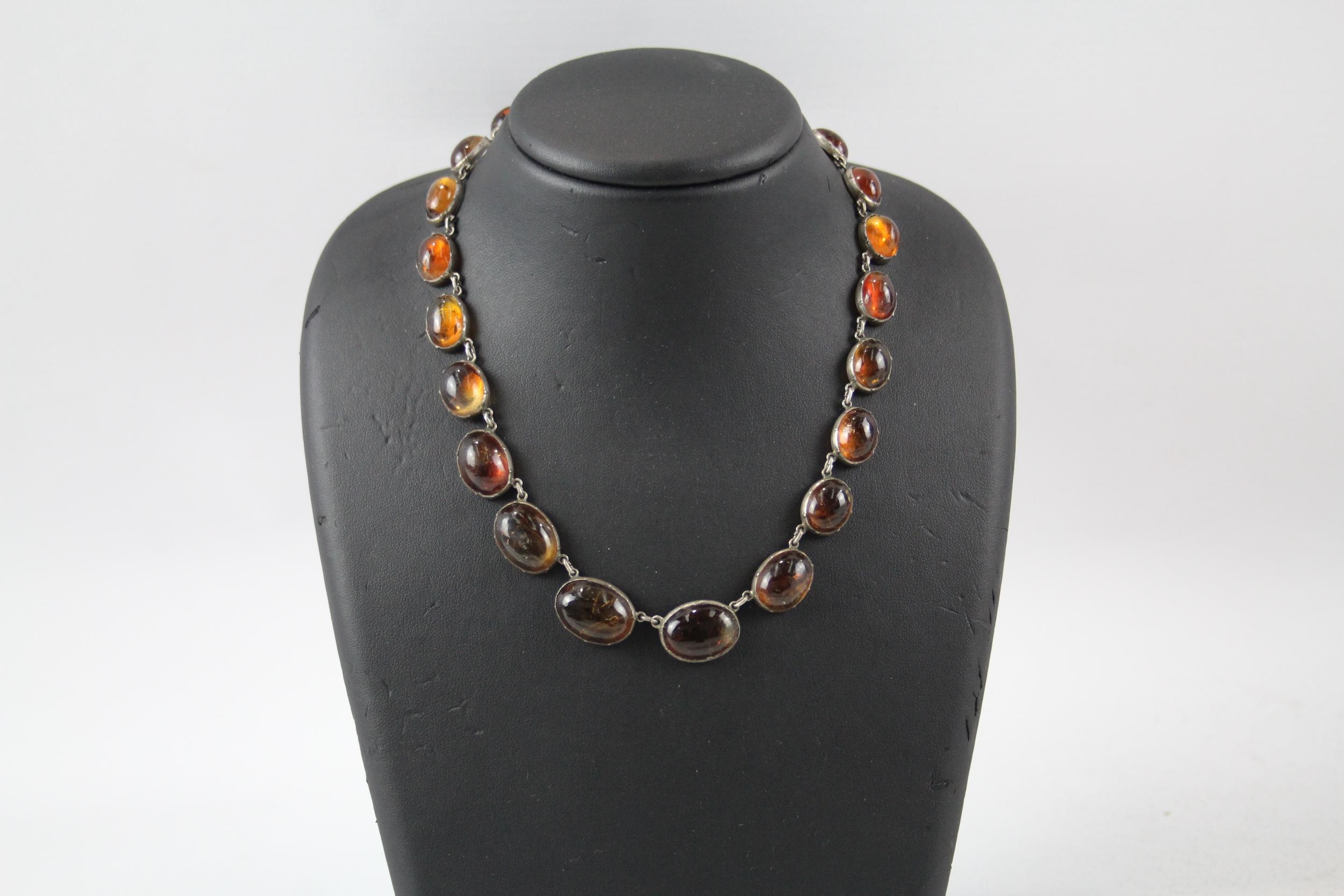 Silver Citrine panel necklace (35g)