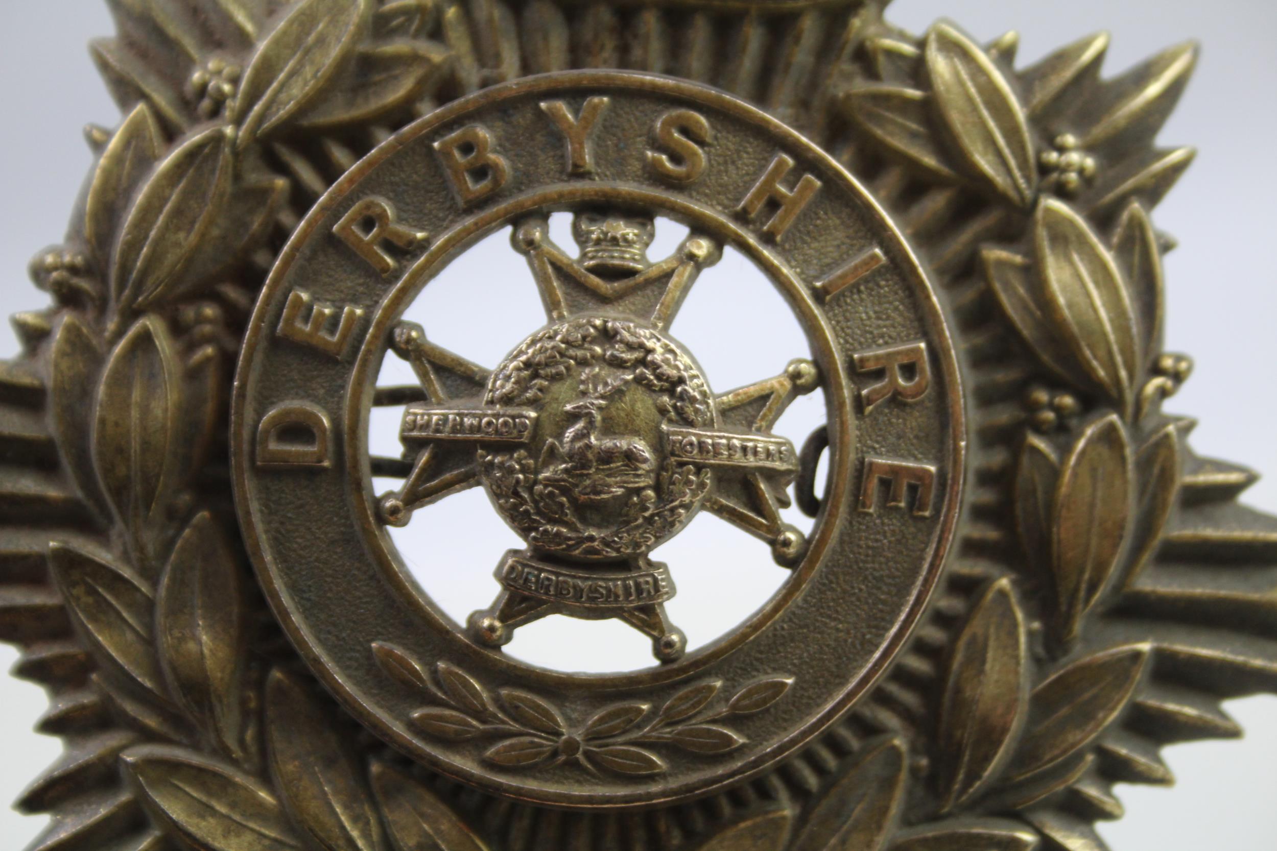 Victorian Military Helmet Plate with Derbyshire Centre Badge // Victorian Military Helmet Plate with - Bild 3 aus 8