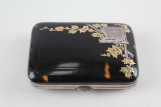 Antique Tortoiseshell Ladies Coin Purse / Etui Case w/ 9ct Gold & .925 Sterling // w/ 9ct Gold & .