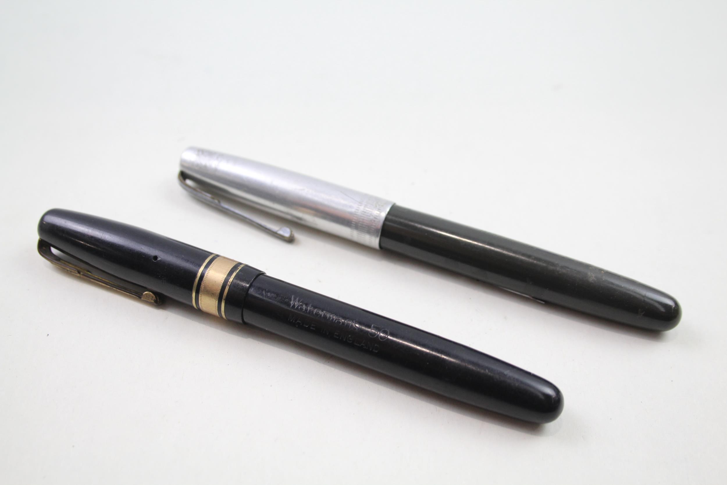 2 x Vintage WATERMAN Fountain Pens w/ 14ct Gold Nibs WRITING Inc 50, Black Etc // Dip Tested & - Image 6 of 6