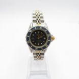 Heuer 1000 ref 980.018N ladies vintage two tone professional quartz divers w/watch working new