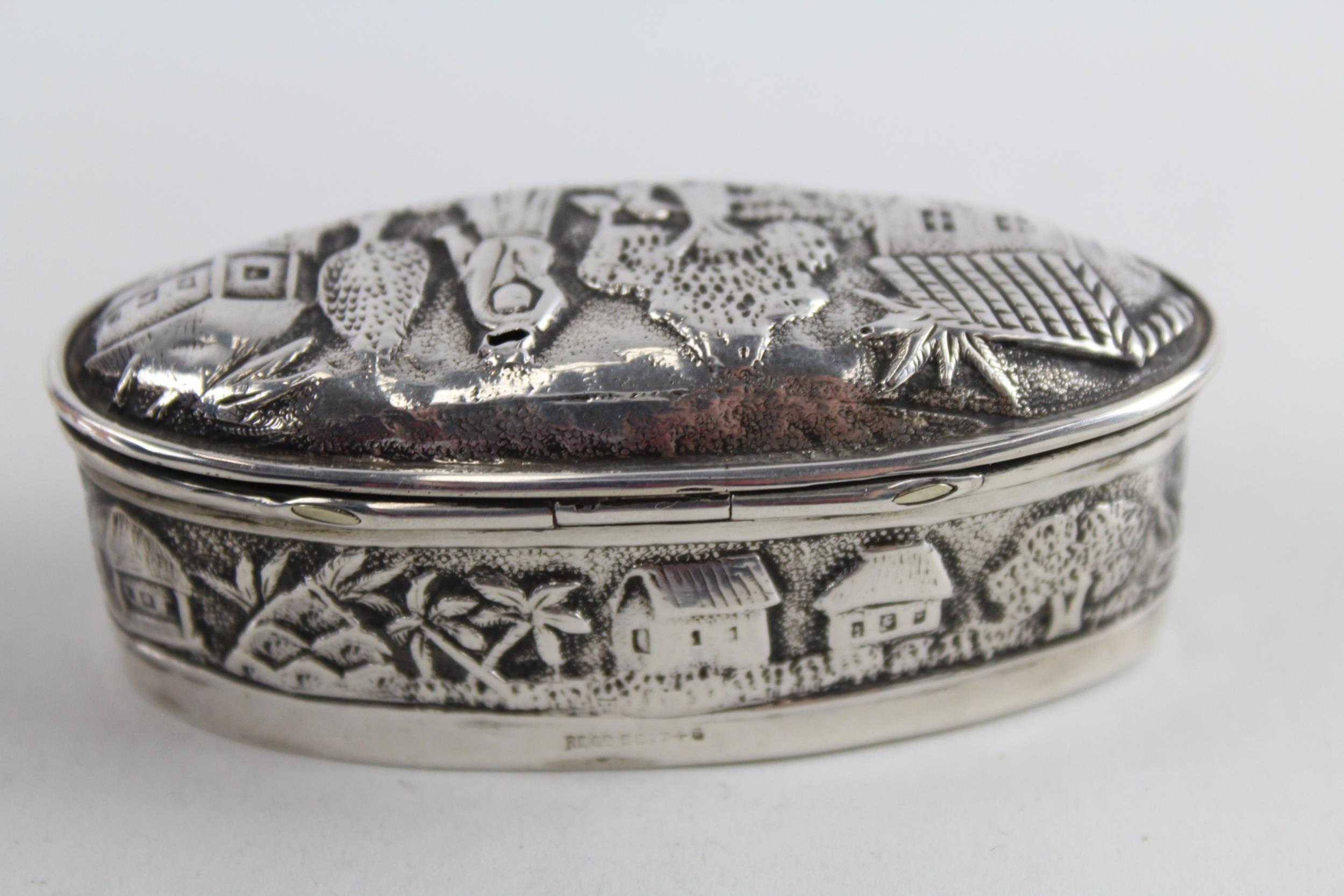 Antique Hallmarked 1911 Birmingham Sterling Silver Figural Trinket Box (31g) // Maker - - Image 3 of 5