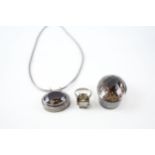 A collection of silver Smokey Quartz jewellery (80g)