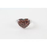 9ct gold enhanced orange diamond heart-shaped ring (1.7g)