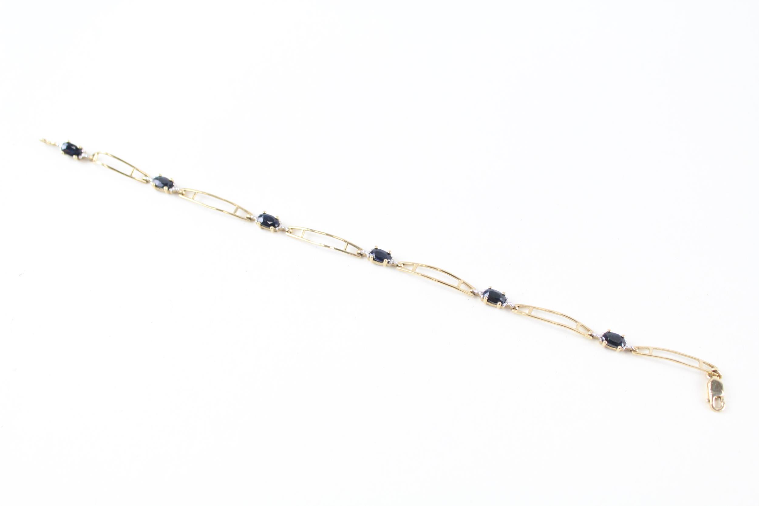 9ct gold sapphire & diamond bracelet (3.2g)