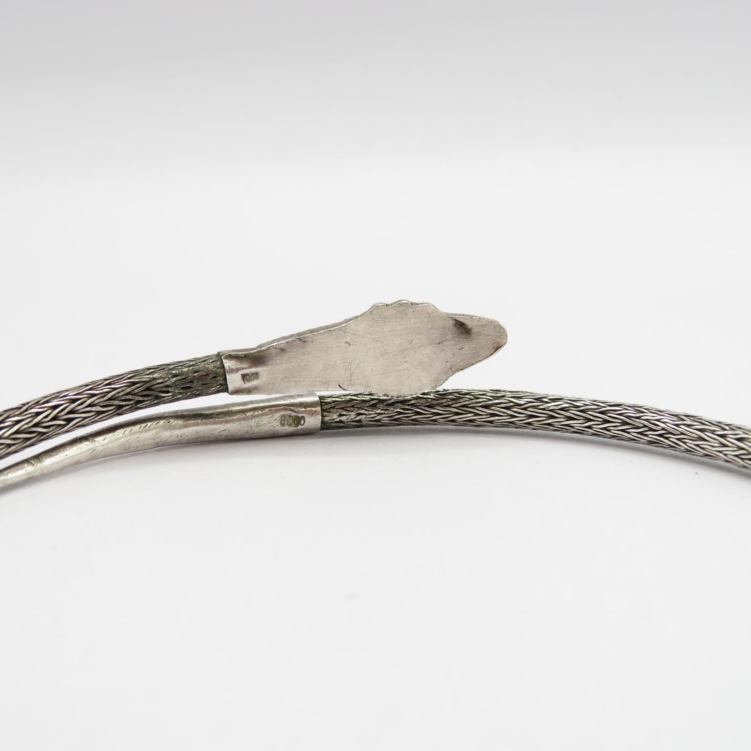 Silver snake wrap bangle (19g) - Image 2 of 2