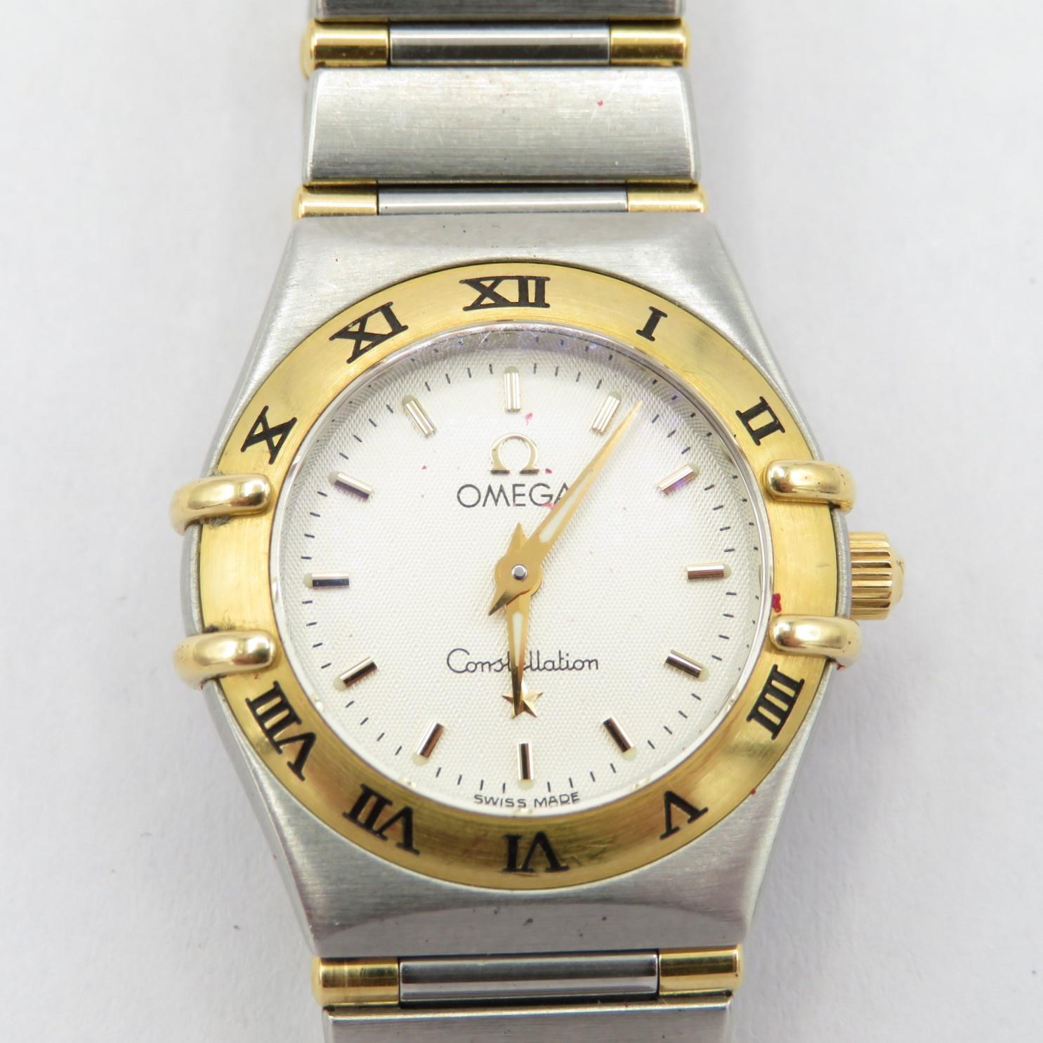 Omega Constellation Ladies steel and 18 ct gold quartz wristwatch requires service/repair requires - Image 2 of 7