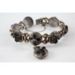 Silver antique Bloodstone bracelet (44g)