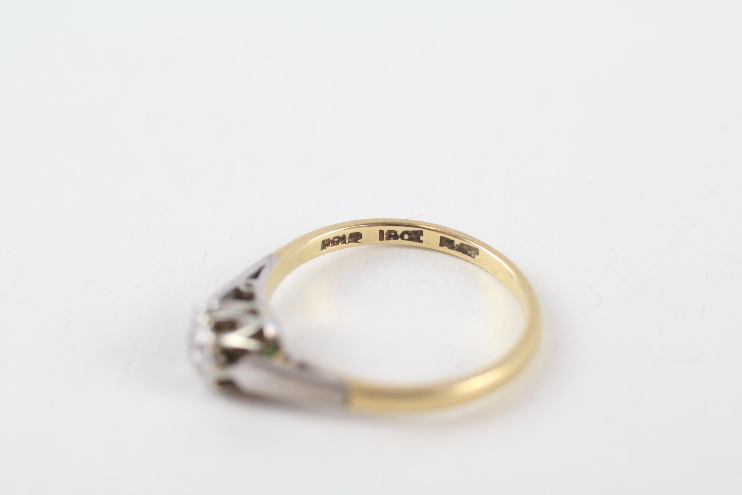 18ct gold & platinum diamond vintage solitaire ring (2.1g) Size K 1/2 - Bild 4 aus 4