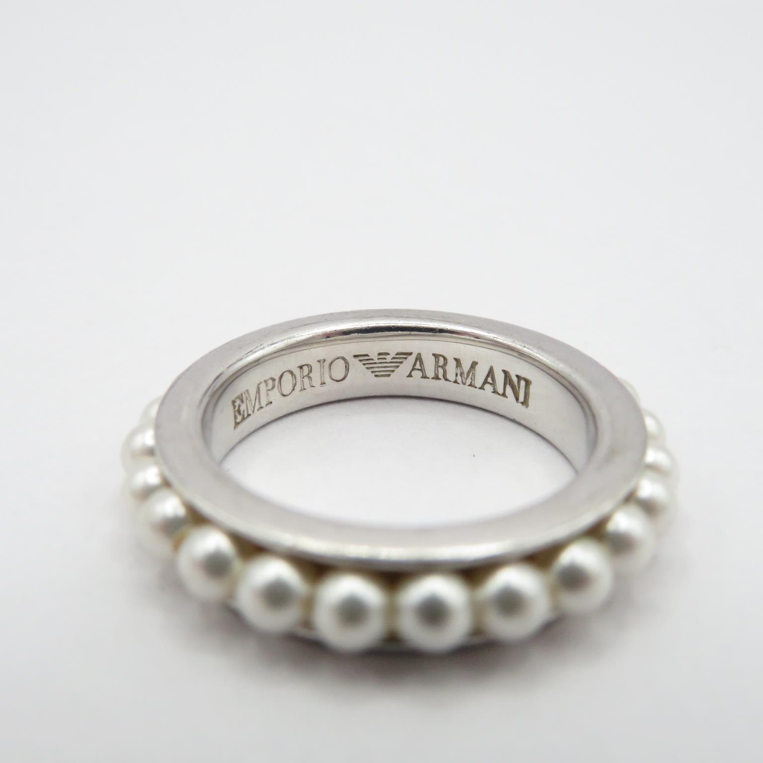 Three silver rings by designer Emporio Armani (15g) - Image 4 of 8