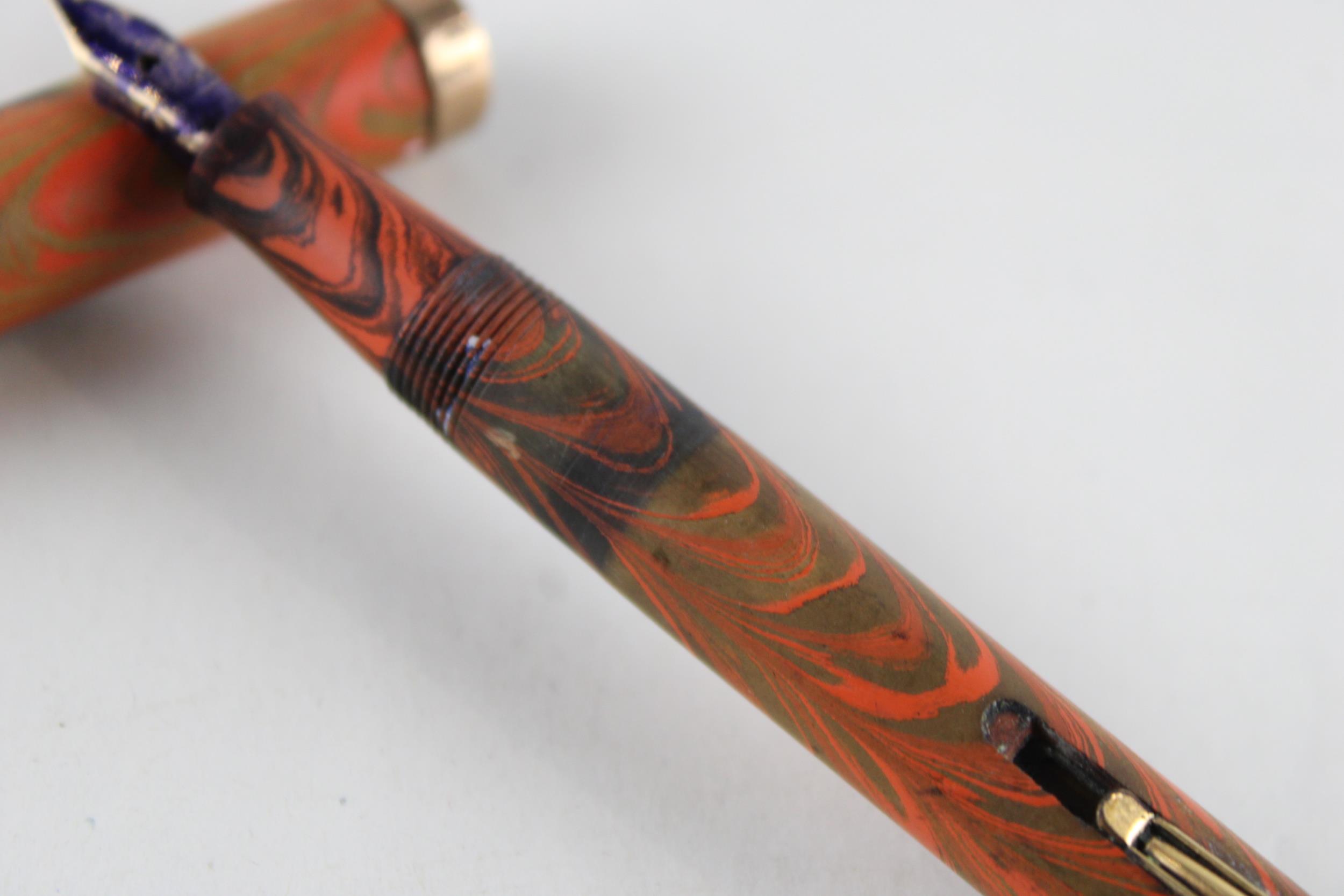 Vintage WATERMAN Light Wood Effect Fountain Pen w/ 14ct Nib, 9ct Banding WRITING // Dip Tested & - Image 3 of 6
