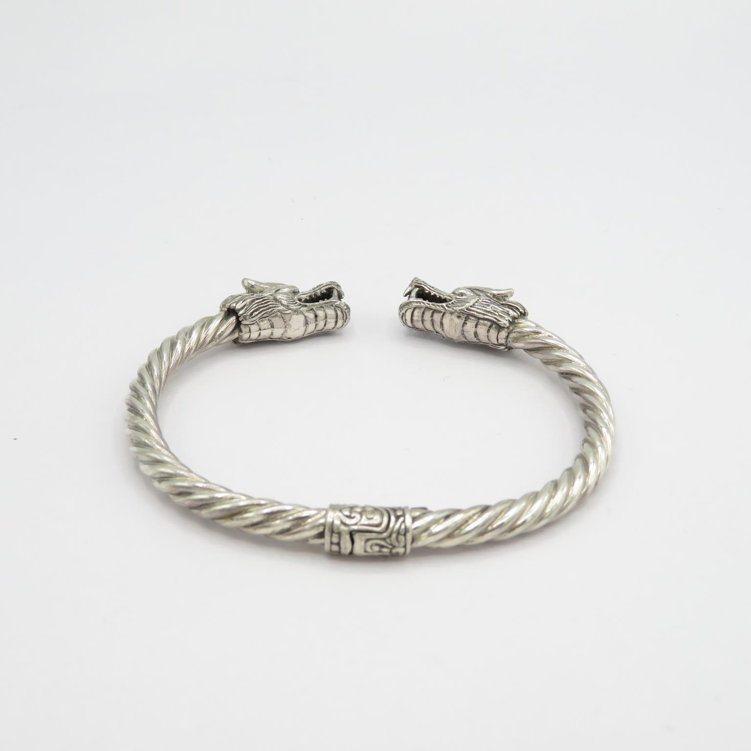 A dragon head 925 silver bracelet 28g - Bild 4 aus 5