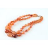 10ct gold carnelian agate two row necklace (115.7g)