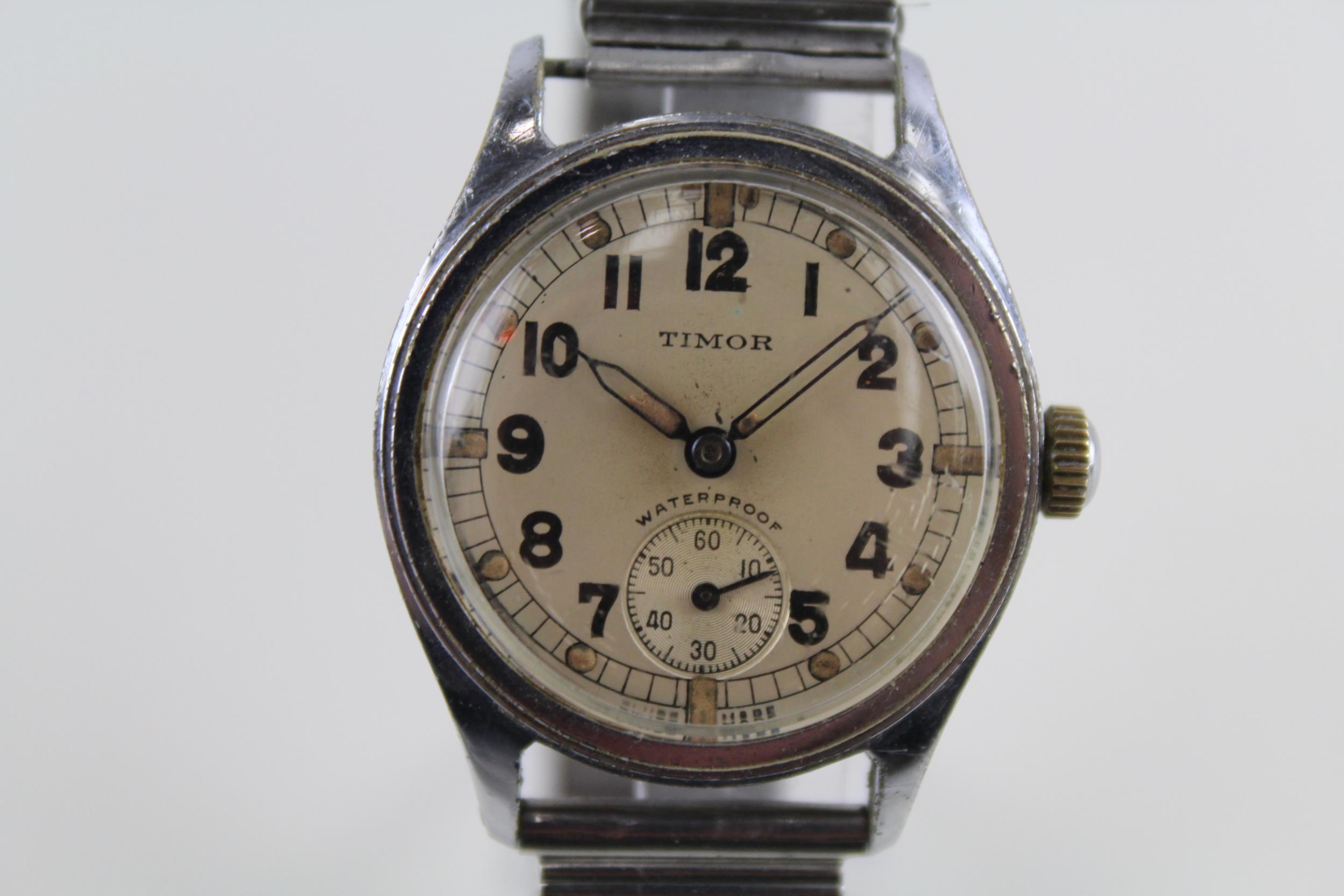 TIMOR A.T.P. Gents WWII Era Military Issued WRISTWATCH Hand-Wind WORKING // TIMOR A.T.P. Gents - Image 2 of 6