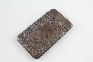 Antique Victorian 1893 Birmingham STERLING SILVER Calling Card Case (50g) // w/ Engraved Cartouche